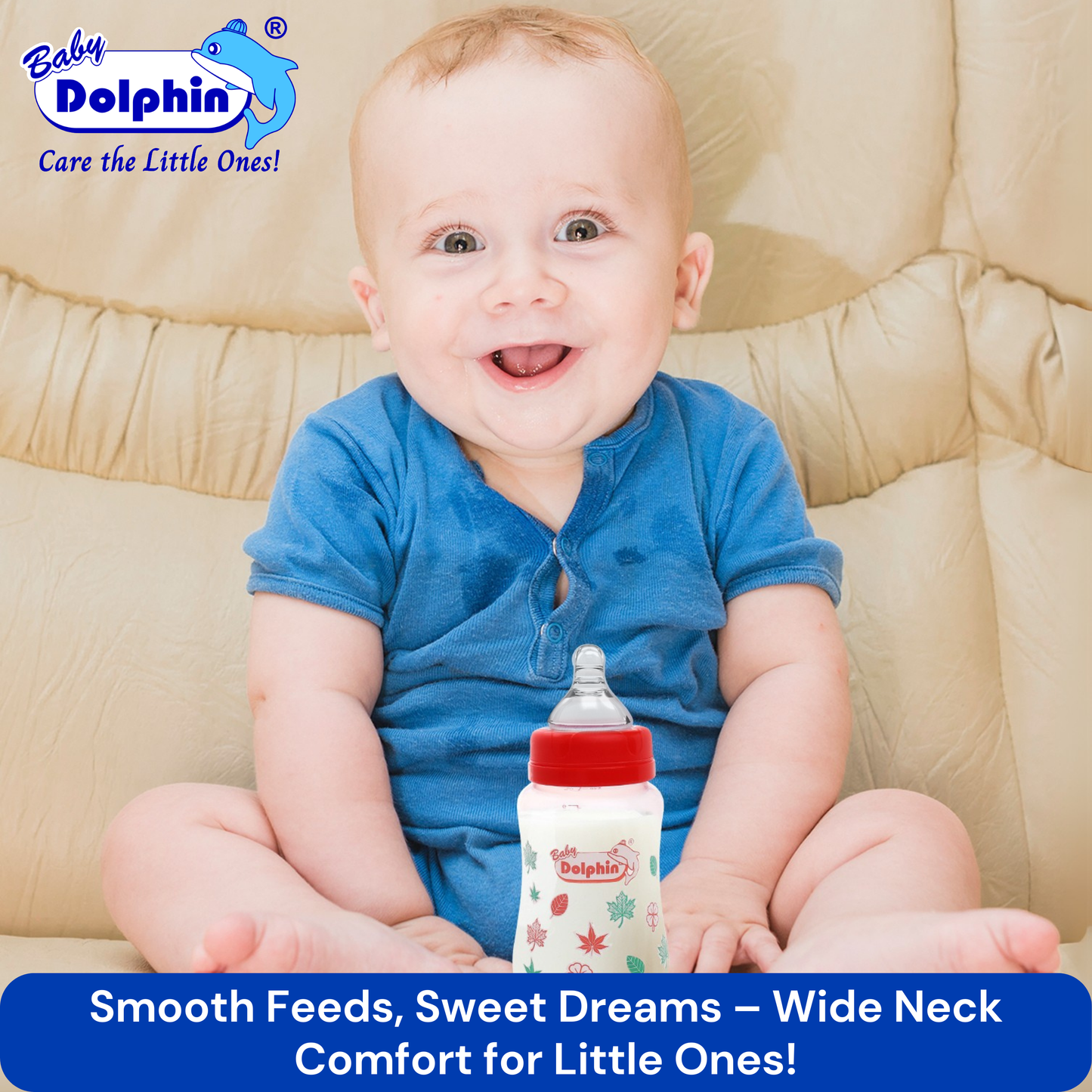 Anti-Colic Wide Neck Plastic Feeding Bottle, 250ml, Red.