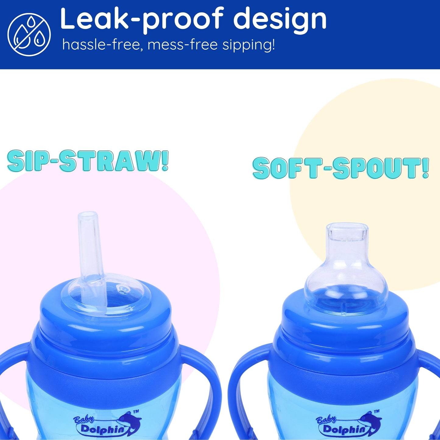 Interchangeable Sipper / Sippy Cup 300ml, Blue.